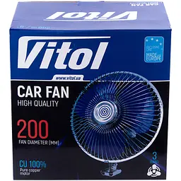 Вентилятор автомобільний Vitol металевий 8" ВН.24.805, 24 В (HF-305) - мініатюра 2