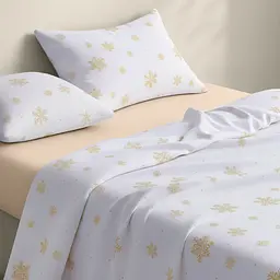 Наволочка Cosas Snowflakes gold фланелева 50х70 см золотиста (Flannel_SnowflakesGold_50x70) - мініатюра 5
