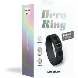 Регульоване ерекційне кільце на кнопках Love To Love Hero Ring - Black Onyx - мініатюра 7