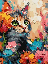 Набір для розпису по номерах Пухнастий котик, 30x40 см, КНО6598