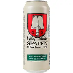 Уцінка. Пиво Spaten Münchner Hell, світле, фільтроване, 5,2%, з/б, 0,5 л (786386)  - мініатюра 2