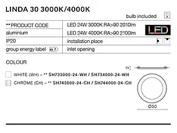 Стельовий світильник Azzardo AZ2248 LINDA 30 WH 3000K (SH733000-24-WH) - мініатюра 3