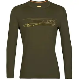 Термокофта Icebreaker 200 Oasis LS Crewe Ski Stripes Men Loden Heather XL (1052-IB0 A56 HU069 XL)