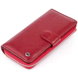 Вертикальний місткий гаманець зі шкіри ST Leather 19307 бордовий - мініатюра 4