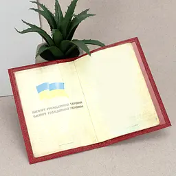 Обкладинка на паспорт шкіряна 07115 червоний пітон - мініатюра 4