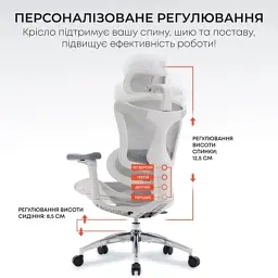 Офісне крісло Sihoo DORO C300L Mesh White (DORO-C300L-A3-102) - мініатюра 7