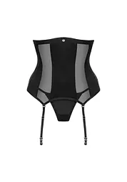 Комплект корсет та стрінги Obsessive Chic Amoria M/L чорний - мініатюра 5