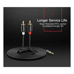 Кабель мультимедійний 3.5mm M to 2xRCA M 5.0m AV116 black Ugreen (10591) - мініатюра 12