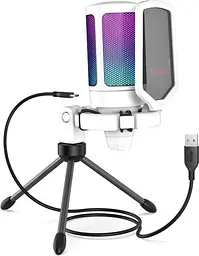 Мікрофон Fifine A6VW RGB Ampligame White (A6VW)