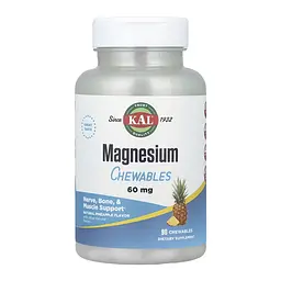 Магній KAL 60 мг (Chewables) - 90 жувальних таблеток, для м’язів і нервової системи