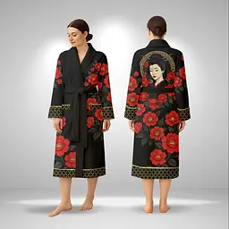 Кімоно жіноче з плюшевого велюру Red Camellia 29456 3XL