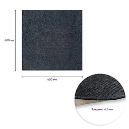 Самоклеюча плитка Sticker Wall під ковролін темно-сіра 600х600х4 5мм SW-00001288 - мініатюра 3