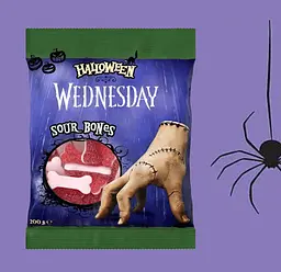Кислі жувальні цукерки Halloween Wednesday Sour Bones 200г - мініатюра 3