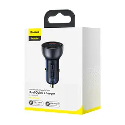 Адаптер автомобільний Baseus Particular Digital Display QC+PPS 2 вихода дисплей (CCKX-C0A) - мініатюра 4