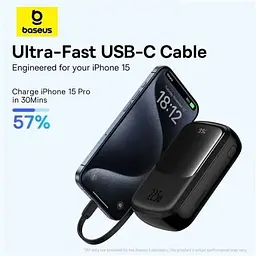 Акумулятор зовнішній Baseus QPow Pro FC з 2 вбудованими кабелями 20000 mAh 22.5 (P10067103113-00) - мініатюра 7