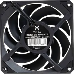 Вентиялтор Vinga 12027 PWM 4-pin Black - мініатюра 2