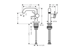 Змішувач для умивальника Hansgrohe Tecturis S CoolStart EcoSmart+ з д/к push-open matt white 73320700 - мініатюра 5