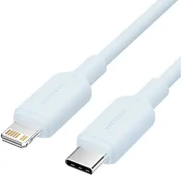 Кабель USB 2.0 Type-C M-Lightning M, 1.0 м, PD 27W, PVC, голубий Vention