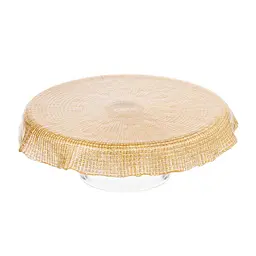 Блюдо для торта Ardesto Golden ice 28х9.5см, скло, кругла, золотистий (AR5053)