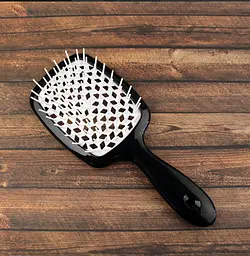 Гребінець щітка для волосся Superbrush Plus Hollow Comb Чорно-білий Черно-белый 86733 - мініатюра 2
