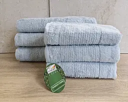 Набір турецьких махрових рушників Cestepe 50х90 3 штуки + 70х140 3 штуки Bamboo Sarev Light Blue - мініатюра 4