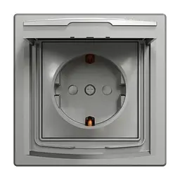 Розетка Schneider Electric ASFORA з кришкою IP44, алюміній (EPH3100361)