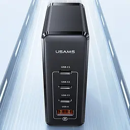 МЗП Usams US-CC163 T50 4 Ports GaN Fast Charger 100W (1USB-A/3C) Black - мініатюра 3