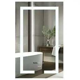 Дзеркало Mixxus HARD MR06-50x80-CASE з LED Touch, Anti-fog, димером, рег. яскравості, годинником (MI6657)