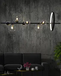 Підвісний світильник, люстра Goldlux 331113 Hybrid G9+LED 7+1x15W+6W 4000K 2300Lm IP20 чорний - мініатюра 3