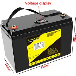 Акумулятор LiitoKala LiFePO4 LCD 12V [12.8V/100Ah/1280Wh] [110681] - мініатюра 2