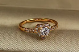 Кільце Xuping Jewelry сердечко з білим каменем дитяче р 14 золотисте