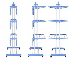 Сушарка складна для білизни GARMENT RACK Вертикальна пересувна стійка-сушарка для сушіння речей та білизни, на коліщатках - мініатюра 3