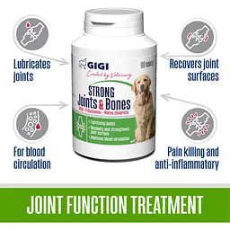 Вітамінно-мінеральна добавка Gigi Strong Joints & Bones для зміцнення та відновлення суглобів у собак 90 таблеток - мініатюра 2