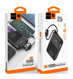Зовнішній аккумулятор WUW Y158 (PD22.5W quick charge) 10000mAh чорний - мініатюра 2