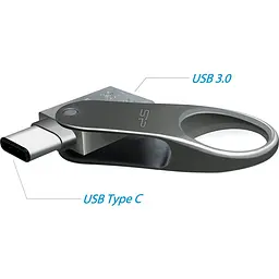 USB флеш-накопичувач Silicon Power Mobile C80 128GB USB-A + USB-C 3.2 Silver (SP128GBUC3C80V1S) [134979] - мініатюра 7