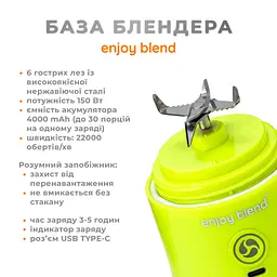 Портативний блендер Enjoy Blend 63710440 лайм (салатовий) - мініатюра 5