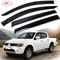 Дефлектори вікон вітровики HIC для Mitsubishi L 200 2006-2015 (MI34)