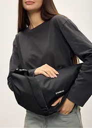 Жіноча сумка Sambag HOBO Bag-glove чорна тканева 50 х 28 х 5 см (53400064) - мініатюра 4