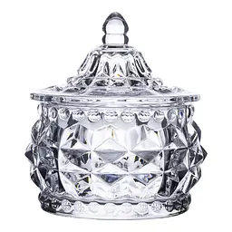 Цукорниця скляна Glass Jay з кришкою в східному стилі, ice flowers Yiwu HP-YH-3
