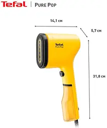 Відпарювач компактний Tefal Pure Pop, 1300Вт, 70мл, постійна пара - 20гр, жовтий teh0016212 - мініатюра 6