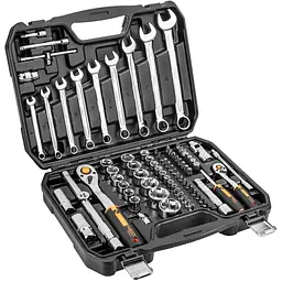 Neo Tools Набір інструментів, 82шт, 1/2", 1/4", CrV, eco кейс