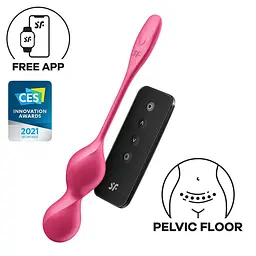 Вагінальні смарт-кульки з вібрацією Satisfyer Love Birds 2 Connect App Red, 86 г, пульт ДК Satisfyer SX0571 99893 - мініатюра 1