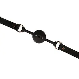 Повітропроникний кляп Liebe Seele Boudoir Amor Ball Gag Black, силіконова кулька, діаметр 4,3 см - мініатюра 4
