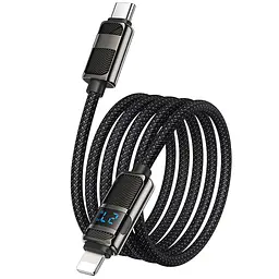 Дата кабель Hoco U137 Line with display Type-C to Lightning 27W (1.2m) Black - мініатюра 5