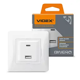Розетка USB-A + USB-C PD20W біла VIDEX BINERA VIDEX (28199-000)