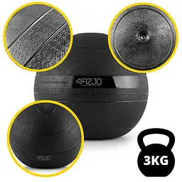 Слембол (медичний м'яч) для кросфіту 4FIZJO Slam Ball 3 кг Black (P-5907739315410) - мініатюра 3
