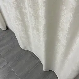 Мармурові жакардові штори молочного кольору на тасьмі 2шт. 150х270 ALBO pbe0052504 - мініатюра 6