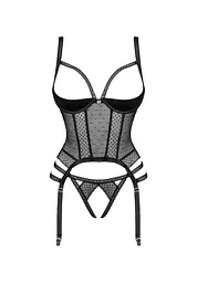 Корсет Obsessive Lanelia XS/S чорний - мініатюра 6