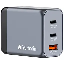 Зарядний пристрій Verbatim GaN 65 Вт, 3 порти (2xUSB-C 65 Вт / USB-A 3.0) (32201) - мініатюра 8