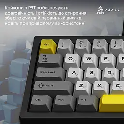 Клавіатура Ajazz AK650 Moon Yellow Switch Black/Grey/Yellow (AK650-MY-GWY) [156879] - мініатюра 10